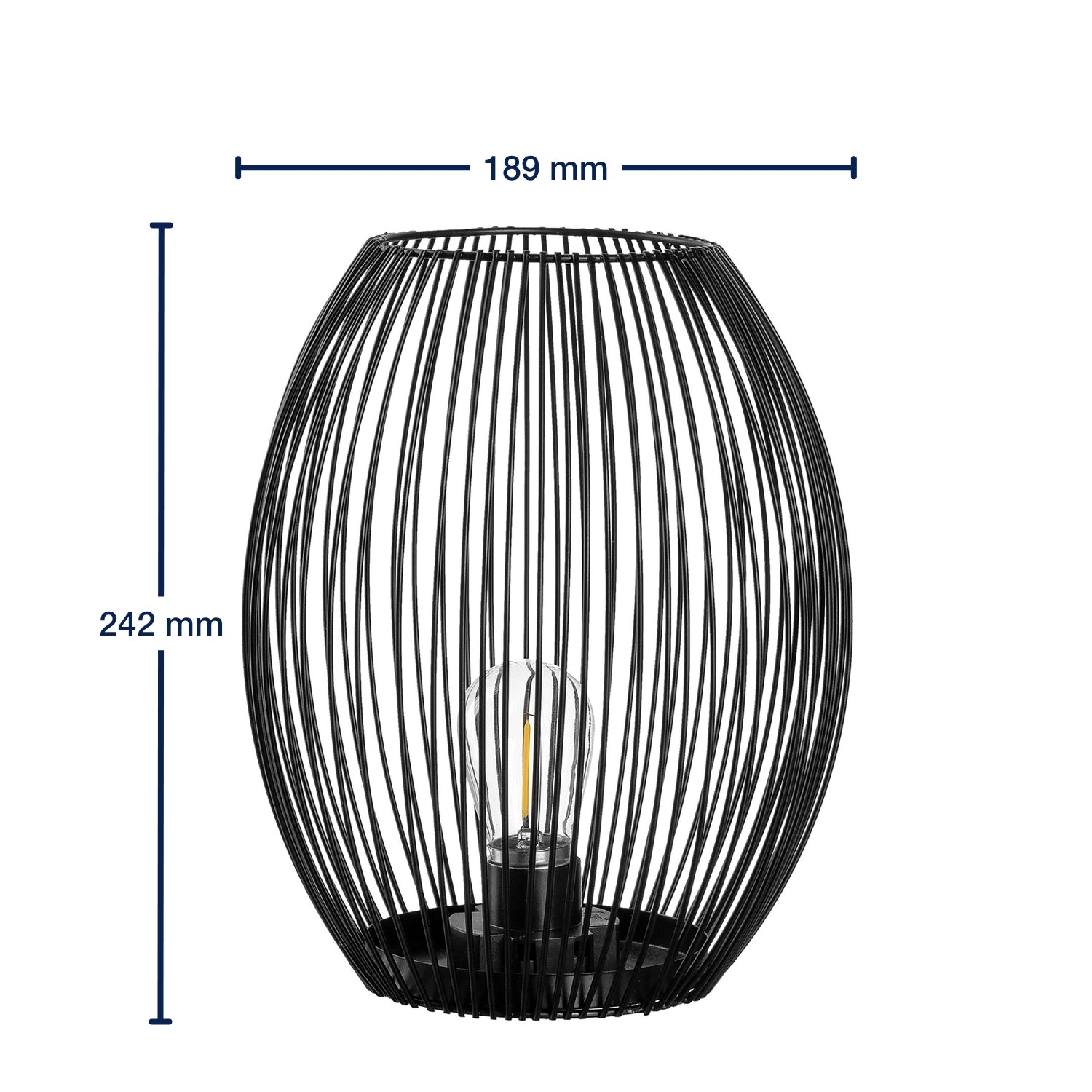 Massangaben zur Laterne mit LED CASOLARE 24 cm schwarz