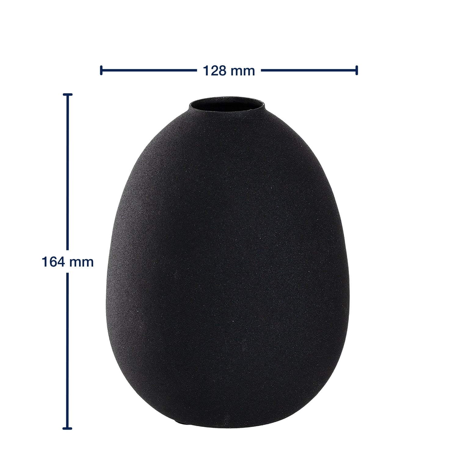 Massangaben zu Vase CASOLARE 16 cm schwarz Metall