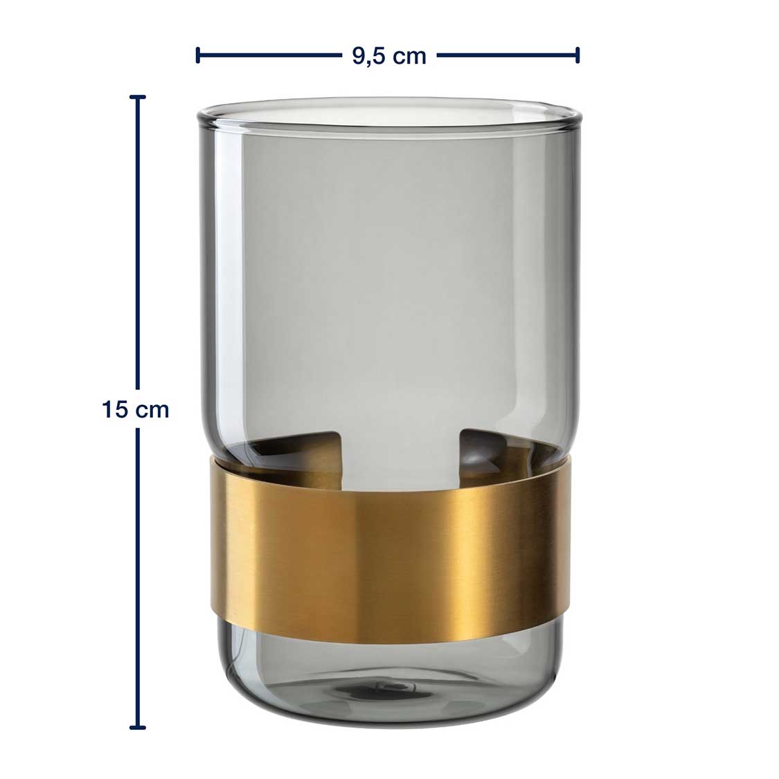 Massangaben zu Vase SILENZIO 15 cm grau