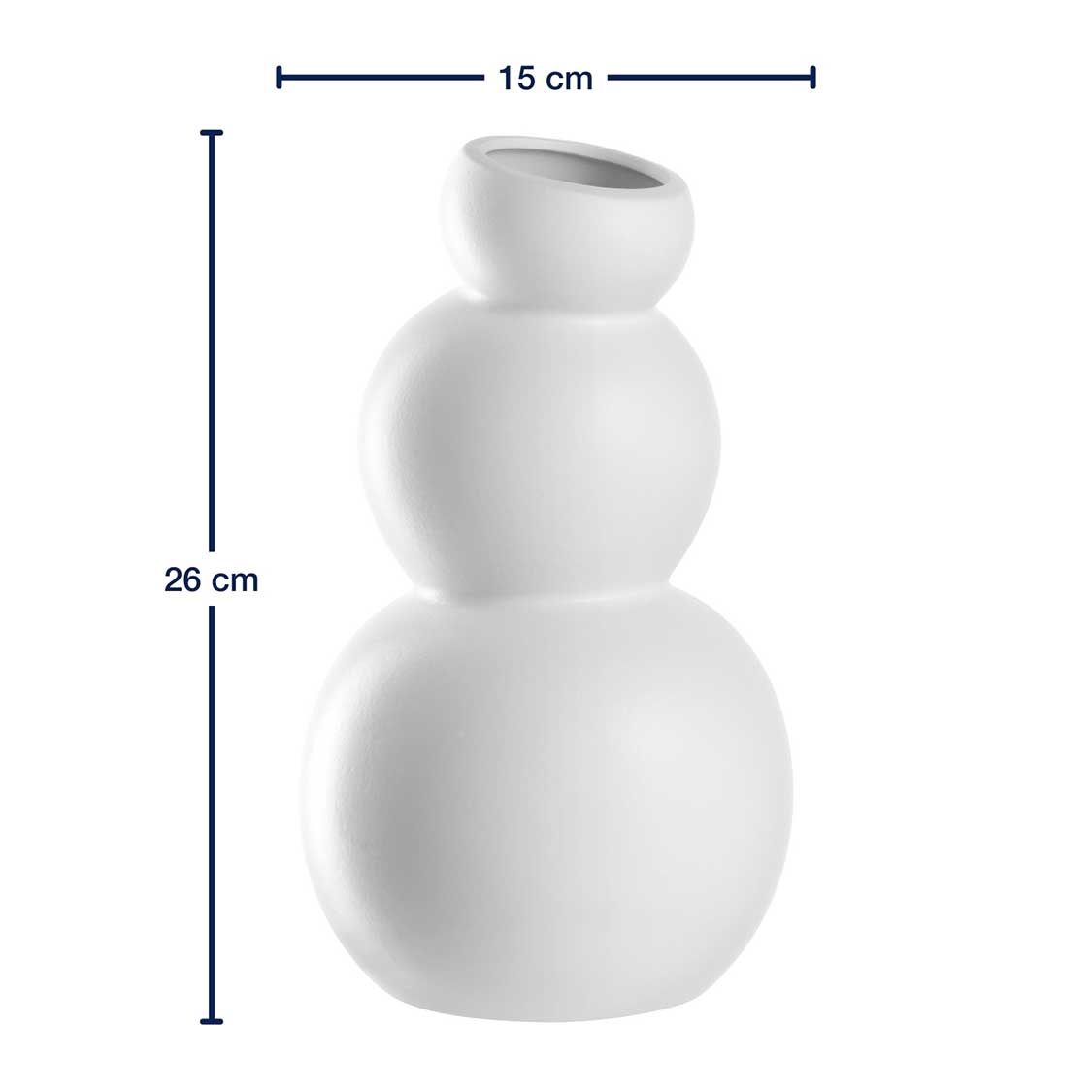 Massangaben zu Keramikvase SILENZIO 26 cm weiß