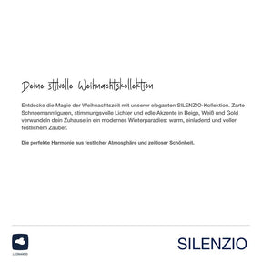 Keramikvase SILENZIO weiß mit Produktbeschreibung und Markenlogo
