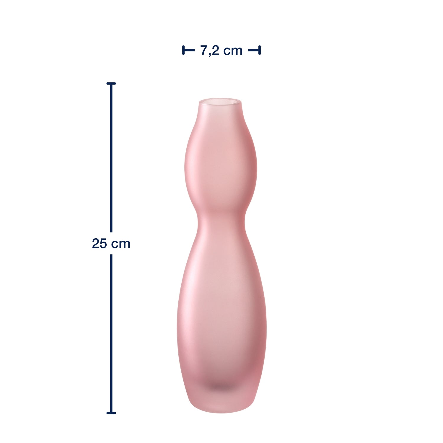 Massangaben zu Vase VIVACE 25 cm satiniert rosé