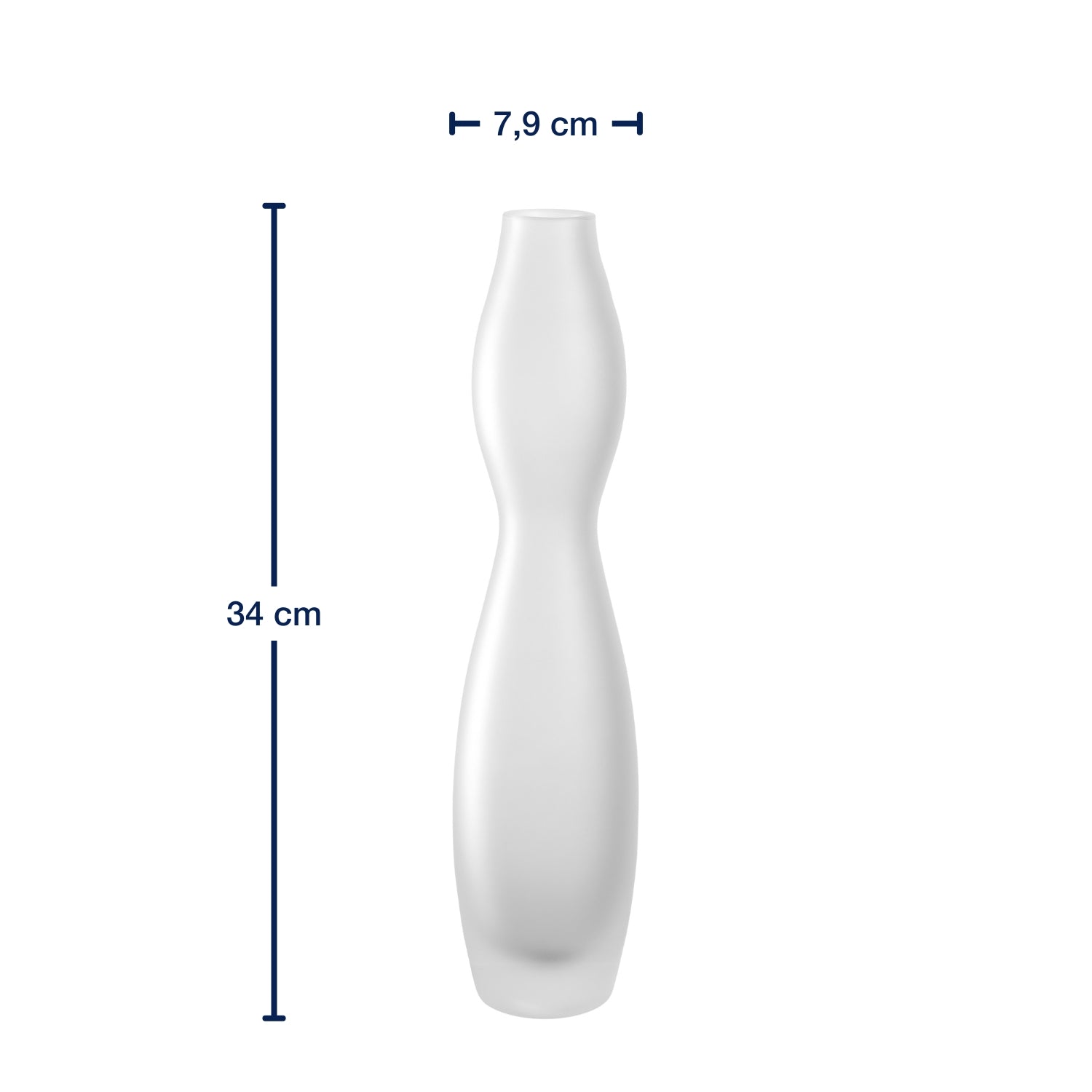 Massangaben zu Vase VIVACE 34 cm satiniert