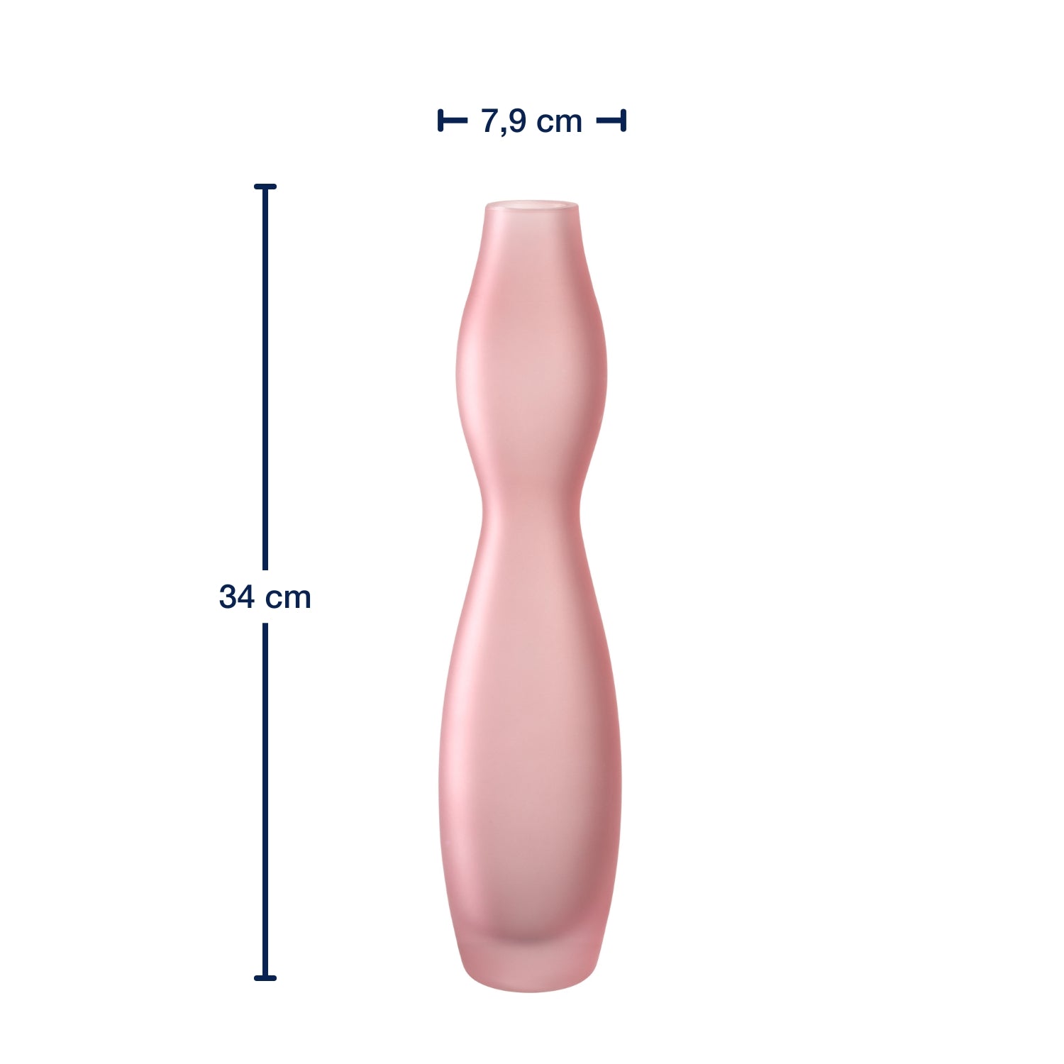Massangaben zu Vase VIVACE 34 cm satiniert rosé