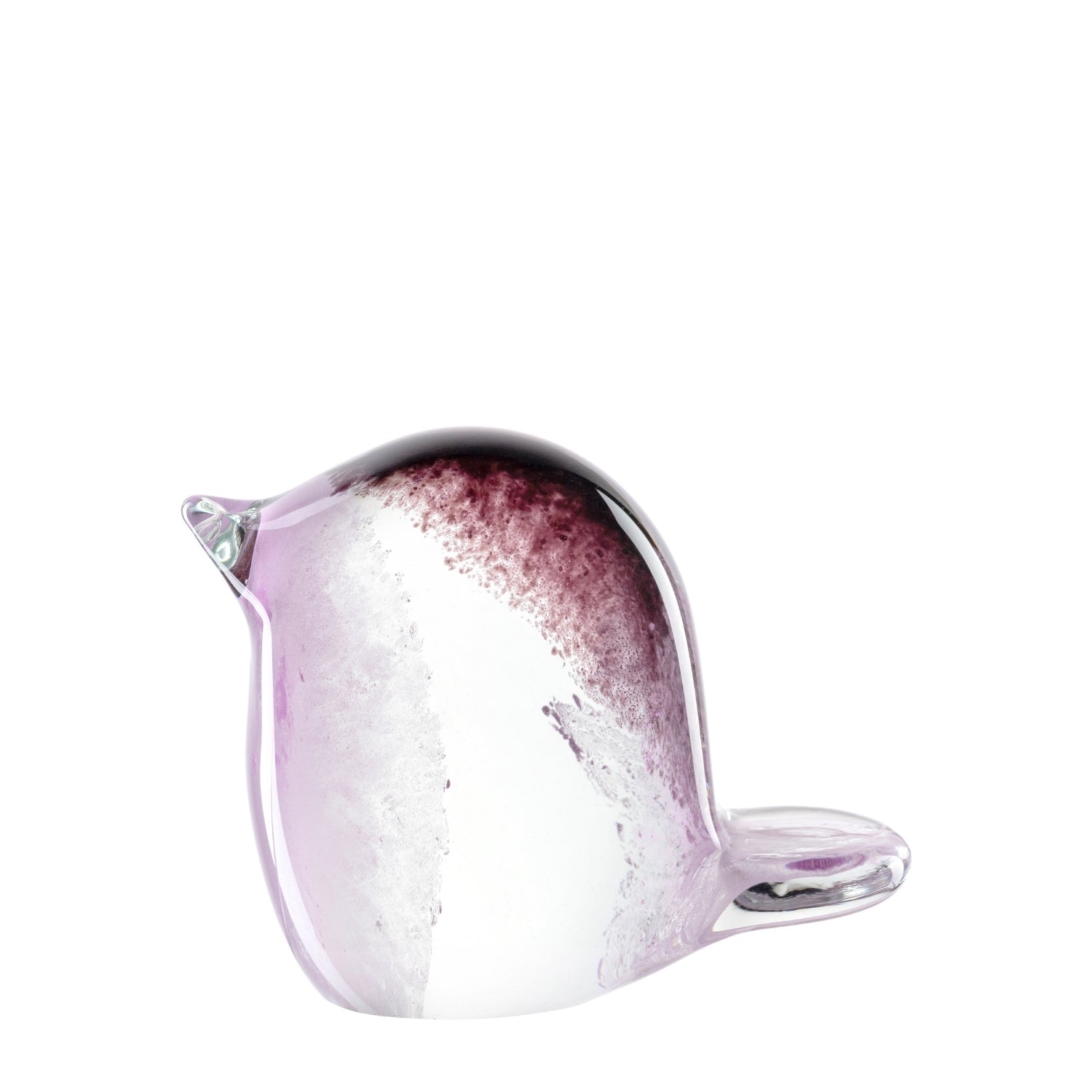 Glasvogel VIVACE rosé/lila, freistehend vor weißem Hintergrund