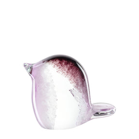 Glasvogel VIVACE rosé/lila, freistehend vor weißem Hintergrund