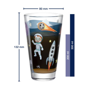 Massangaben zu Trinkglas BAMBINI AVVENTURA 300 ml Weltall 6er-Set