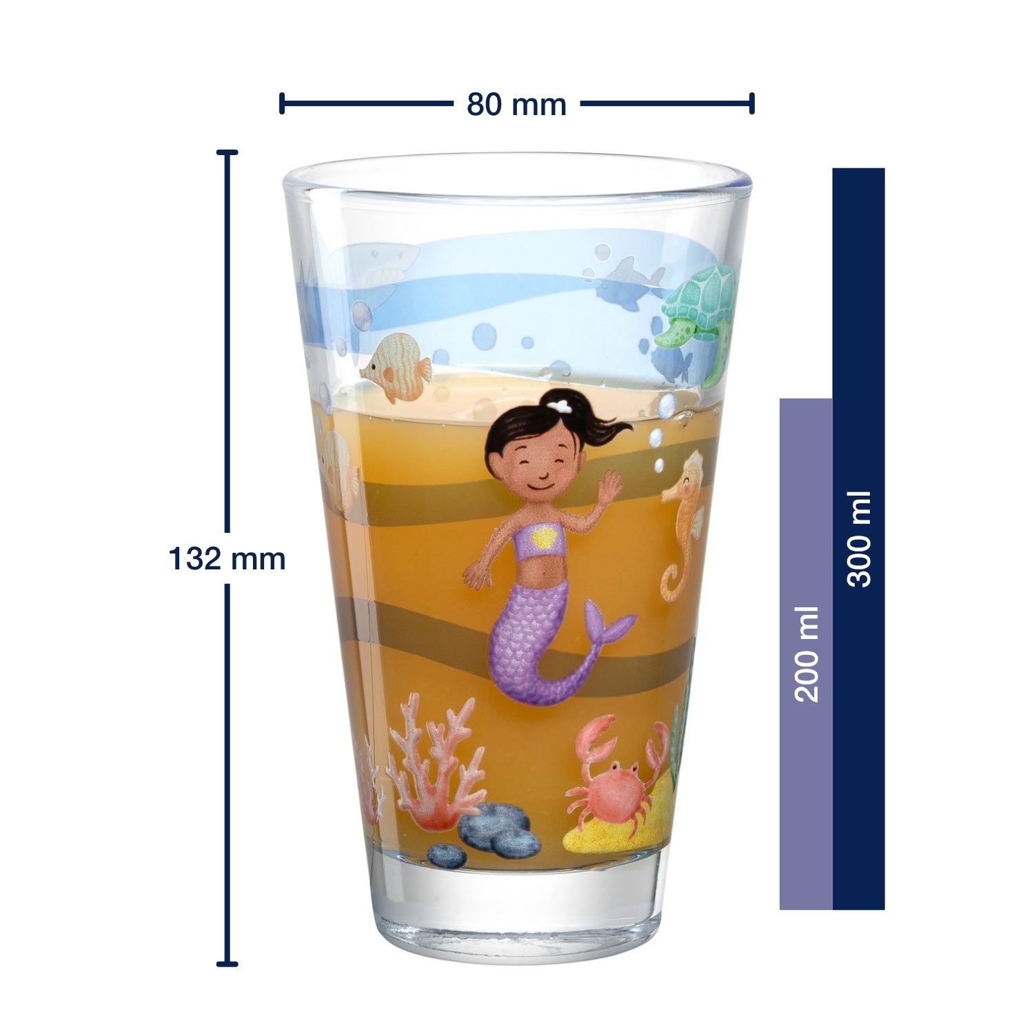 Massangaben zu Trinkglas BAMBINI AVVENTURA 300 ml Meer