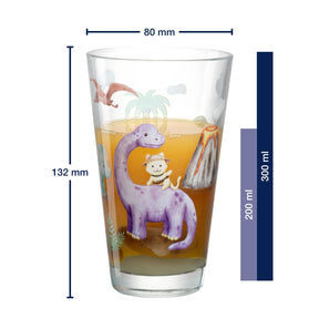 Massangaben zu Trinkglas BAMBINI AVVENTURA 300ml Dino 6er-Set
