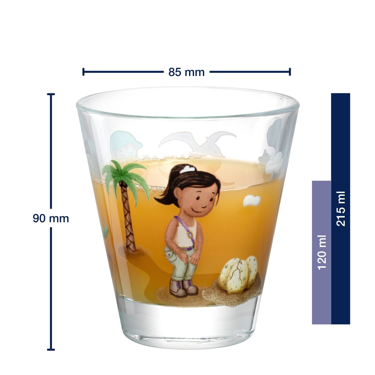 Massangaben zu Trinkglas BAMBINI AVVENTURA 215 ml Dino 6er-Set