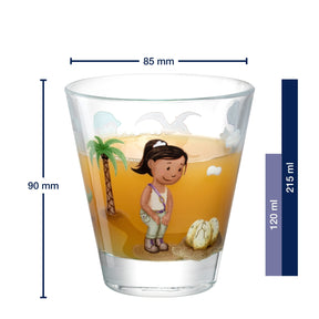 Massangaben zu Trinkglas BAMBINI AVVENTURA 215 ml Dino 6er-Set