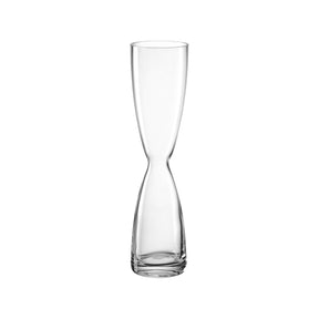 Solifleurvase DIABOLO aus klarem Glas mit Einschnürung in der Mitte