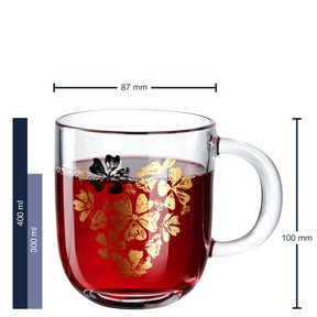 Messangaben zu Tasse EMOZIONE 400 ml Blumenherz mit rotem Inhalt