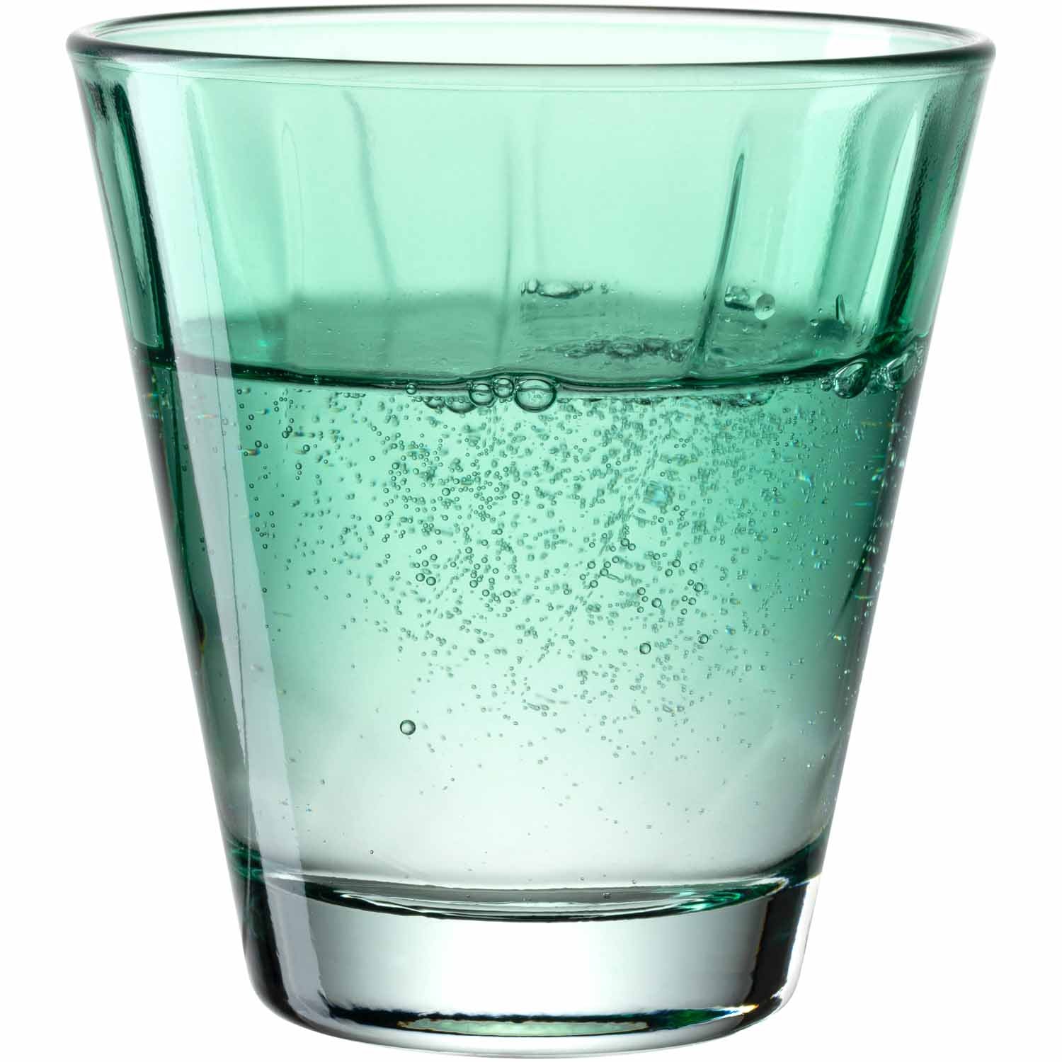 Trinkglas TWIST 215 ml gefüllt mit Wasser und Kohlensäurebläschen