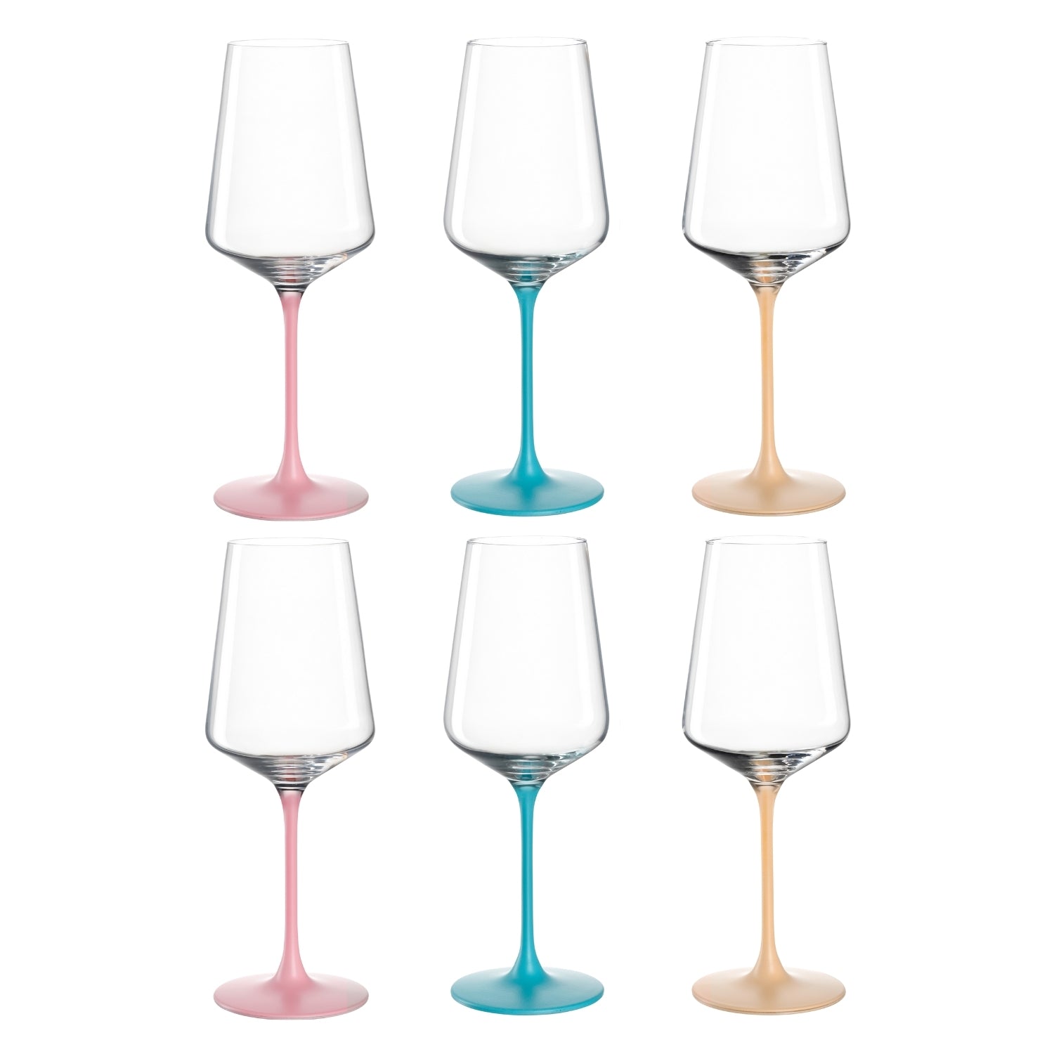 Kelchglas BRERA 400 ml 6er-Set in Rosa, Teal und Beige