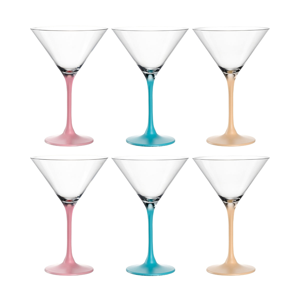 Cocktailschale BRERA 230 ml 6er-Set in Rosa, Türkis und Beige