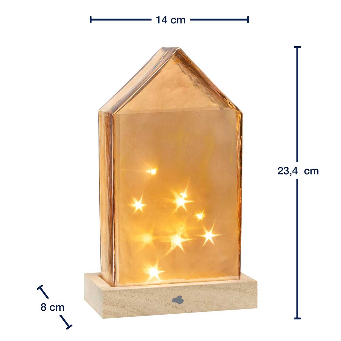 Massangaben zu LED Haus 22 cm amber MAGICO