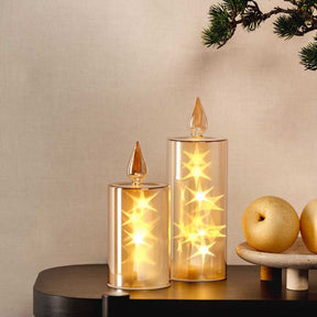 LED Kerzen CAPANNA gold mit Licht, Dekoration mit goldenen Äpfeln