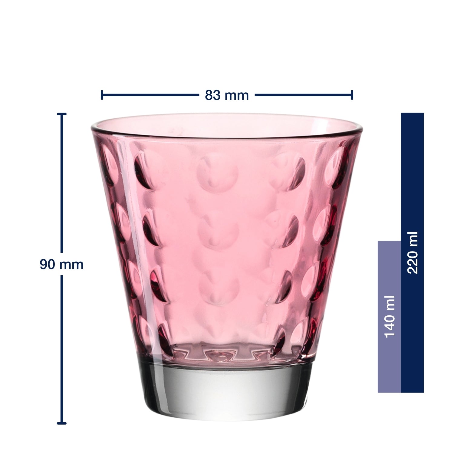 Massangaben zu Trinkglas OPTIC 220 ml