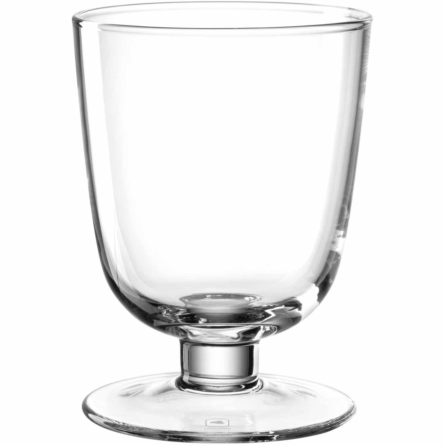 Windlicht auf Fuß CAPANNA aus klarem Glas, Frontansicht