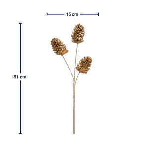 Massangaben zu Zapfenzweig 61 cm gold CAPANNA