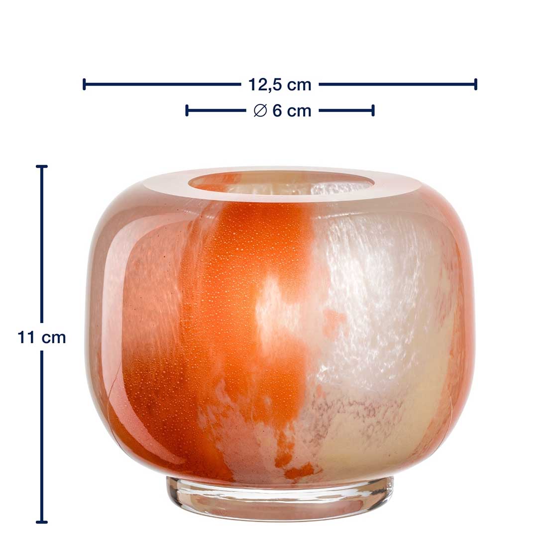 Massangaben zu Vase CIPRIA DUE 11 cm orange/creme