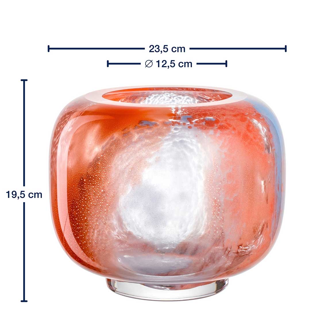 Massangaben zu Vase CIPRIA DUE 20 cm orange/blau