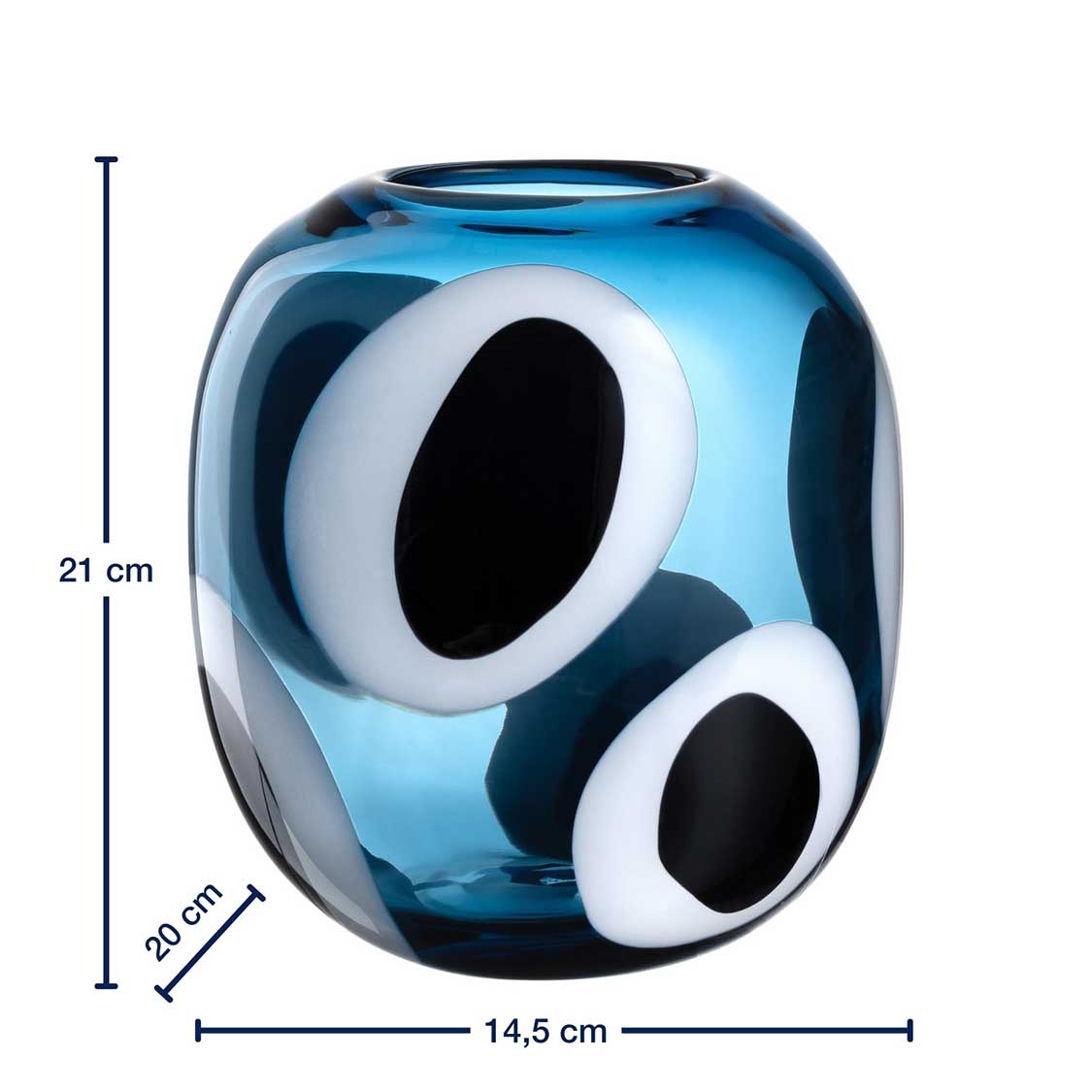 Massangaben zur Vase OCCHI BLU 21 cm