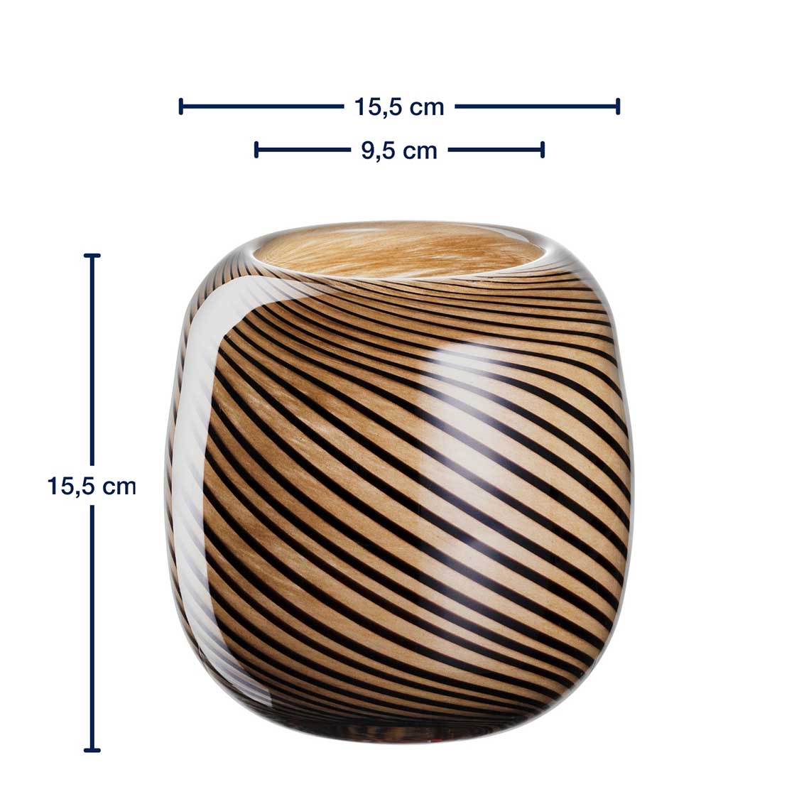 Massangaben zu Vase FILO COLORI 16 cm braun