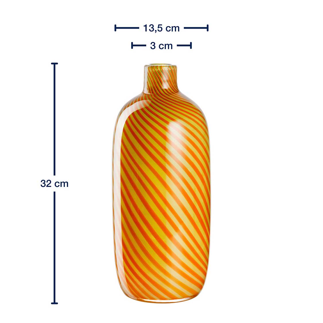 Massangaben zu Vase FILO COLORI 32 cm gelb