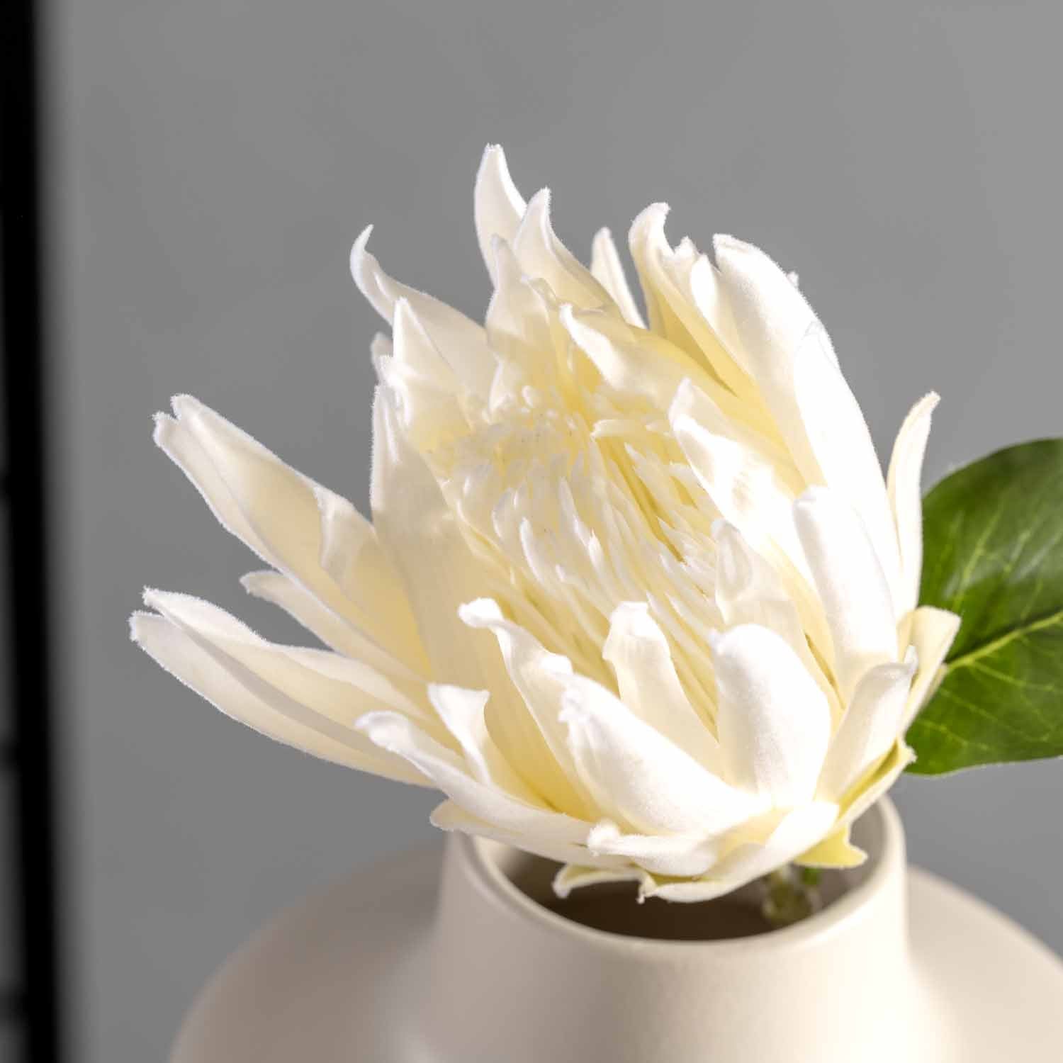Prothea FIORE 72 cm weiß in Vase mit Blüte und Blatt