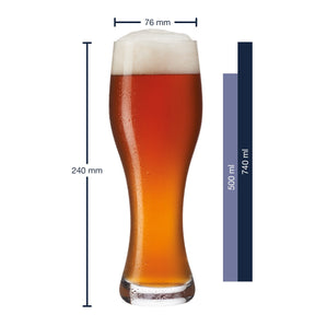 Massangaben zum Weizenbierglas TAVERNA 500 ml