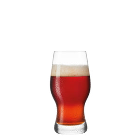 Bierglas TAVERNA mit rotem Getränk und Schaumkrone gefüllt