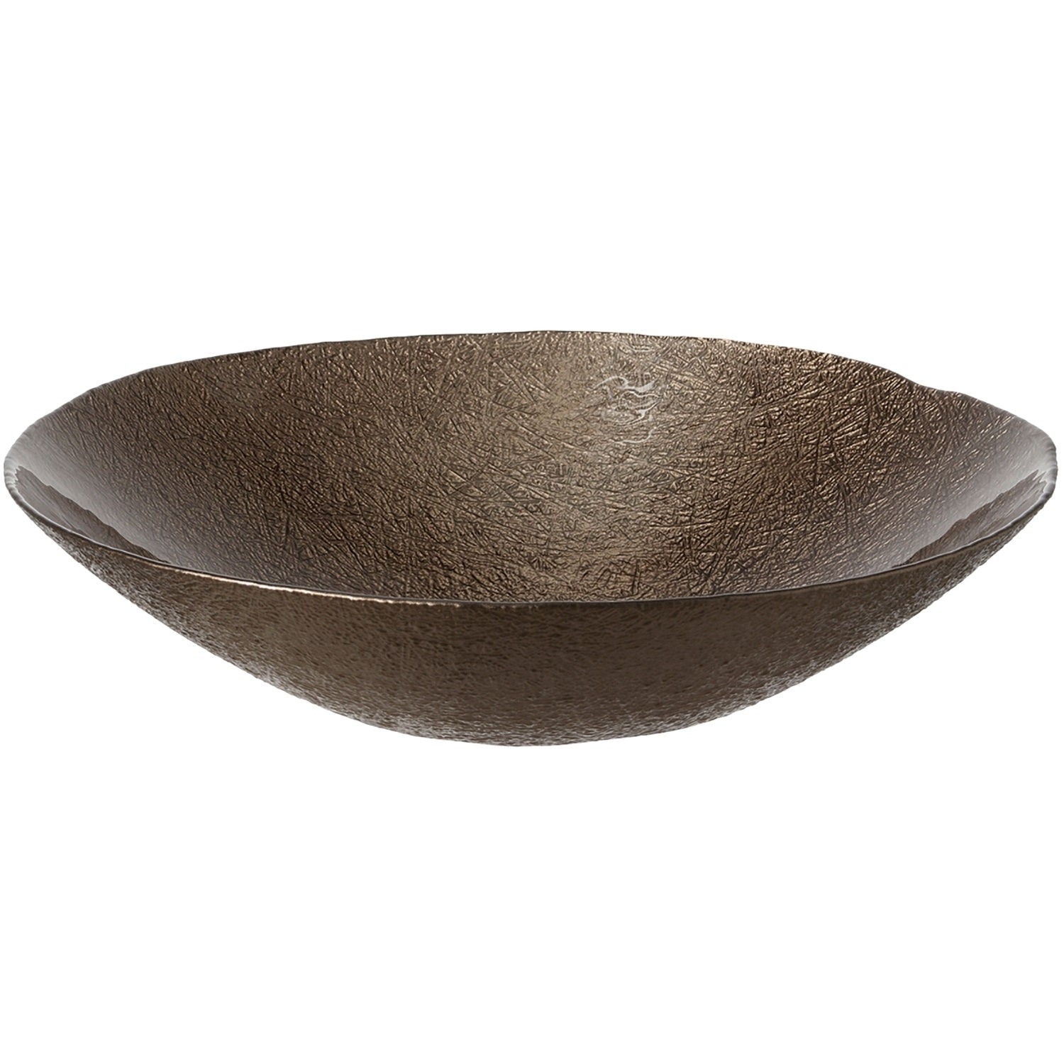 Schale COMO 32 cm braun aus Glas, Draufsicht auf strukturierte Oberflaeche