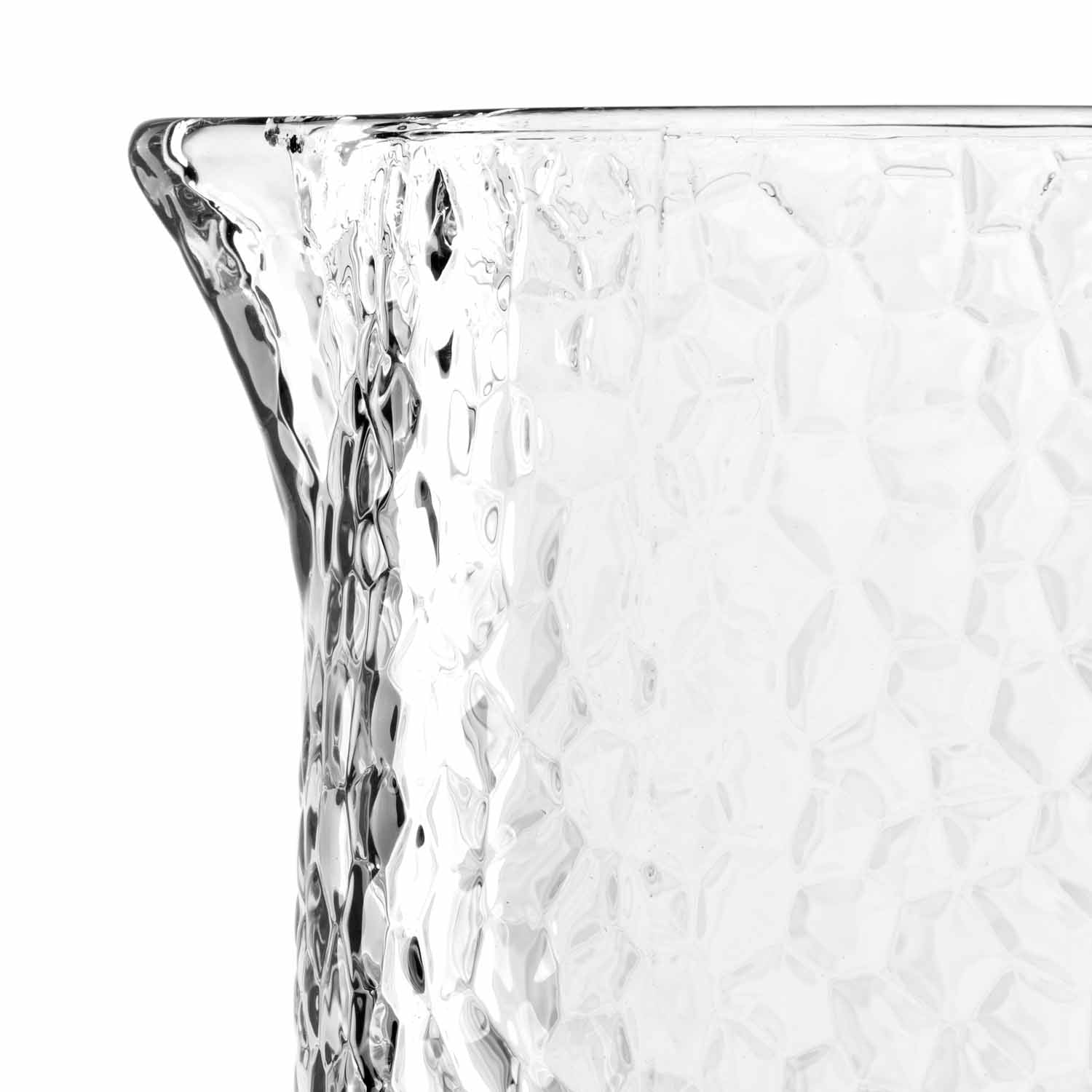 Krug MATERA 1 l mit strukturierter Glasoberfläche, Detailaufnahme Rand und Seitenwand