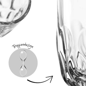 Espressoglas GOCCE 60ml, klares Glas, zwei Gläser von schräg oben fotografiert