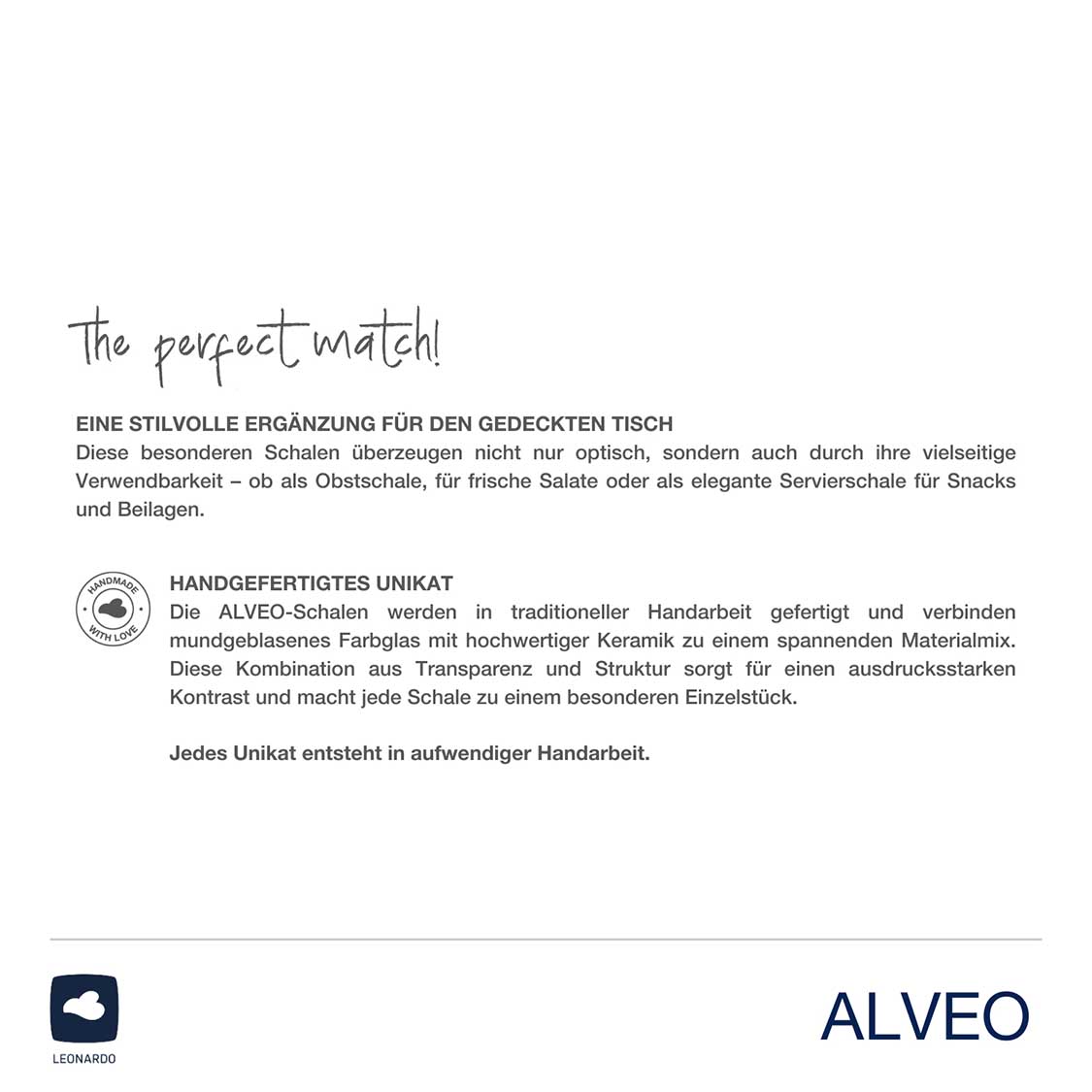 Produktinformationen und Beschreibung der ALVEO-Serie mit Schale