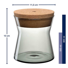 Messangaben zu Dose FORMA X 13 cm grau mit Korkdeckel