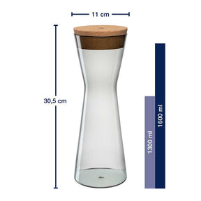 Massangaben zur Dose FORMA X mit Korkdeckel und Füllvolumen