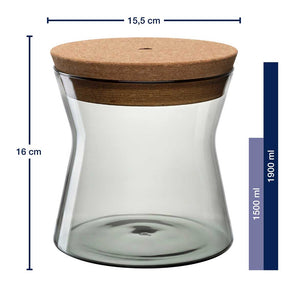 Massangaben zu Dose FORMA X 16 cm grau mit Korkdeckel