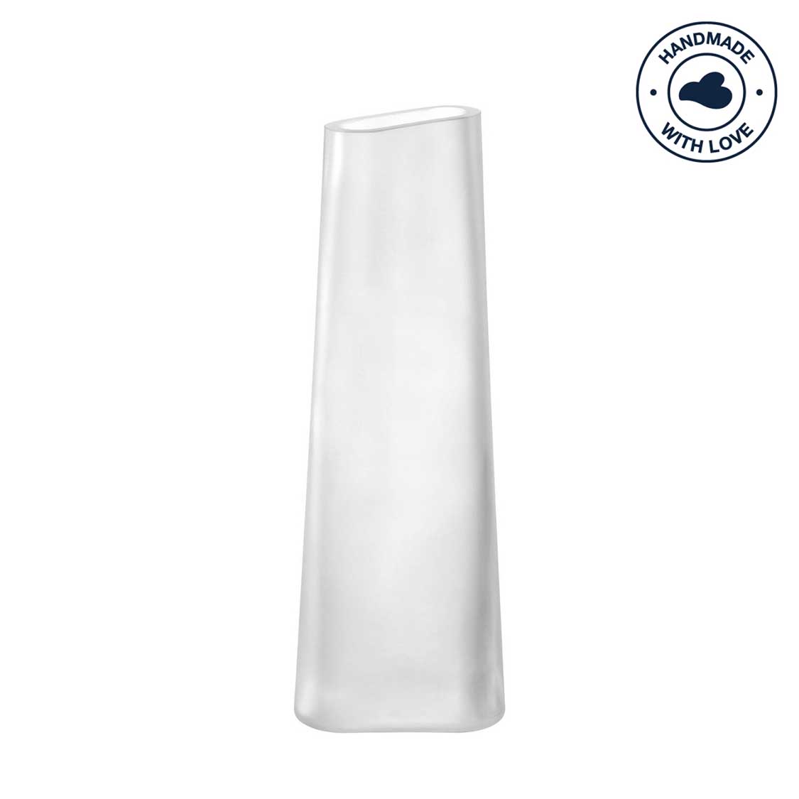 Vase TURNO 34 cm satiniert aus Glas vor weißem Hintergrund