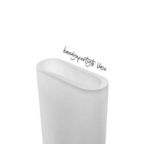 Vase TURNO 34 cm satiniert, ovale Form, Glasoberfläche