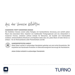 Vase TURNO 42 cm satiniert mit Produktinformationen und Handwerksbeschreibung