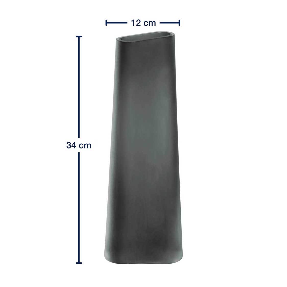 Massangaben zu Vase TURNO 34 cm grau satiniert