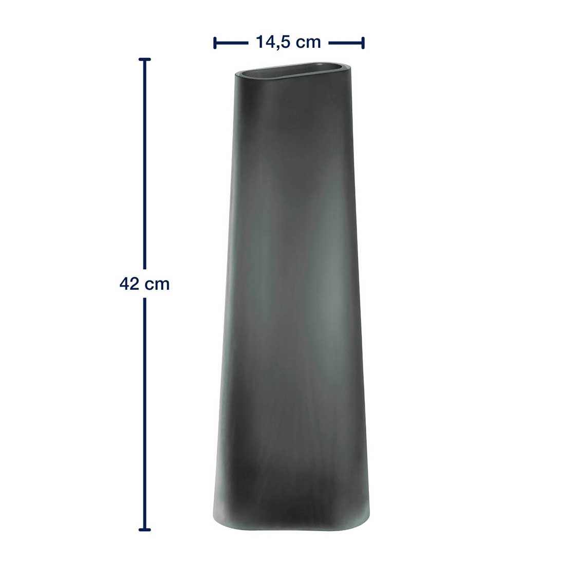 Massangaben zu Vase TURNO 42 cm grau satiniert