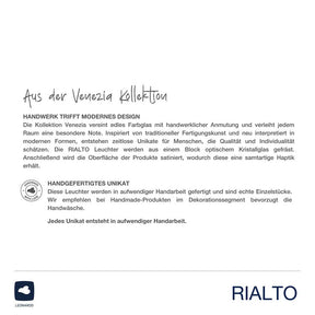 Produktinformationen und Handwerkssiegel zur Venezia Kollektion RIALTO
