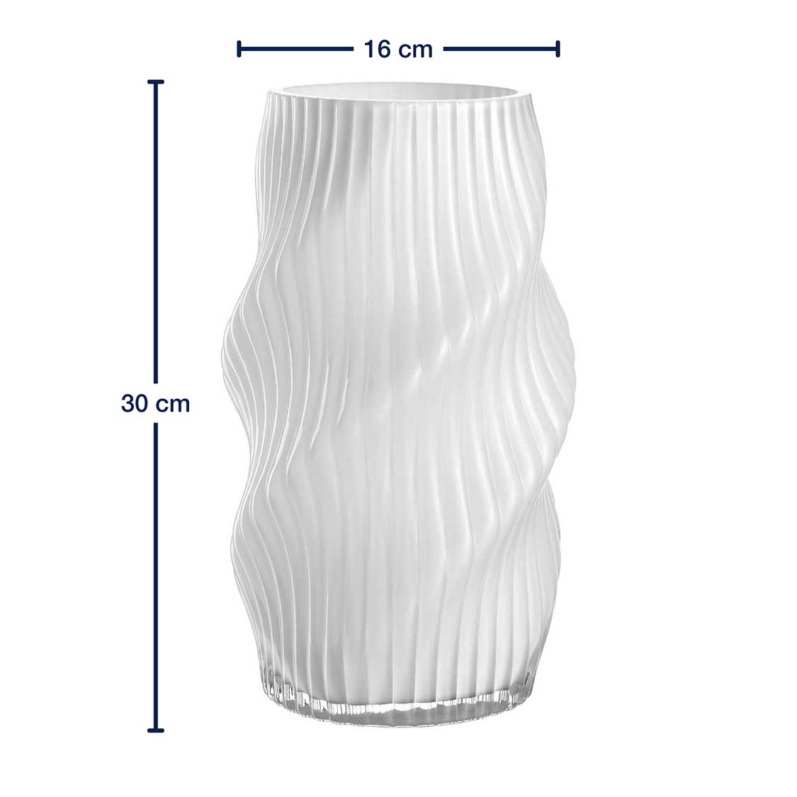 Messangaben zur Vase VERDI 30 cm weiß