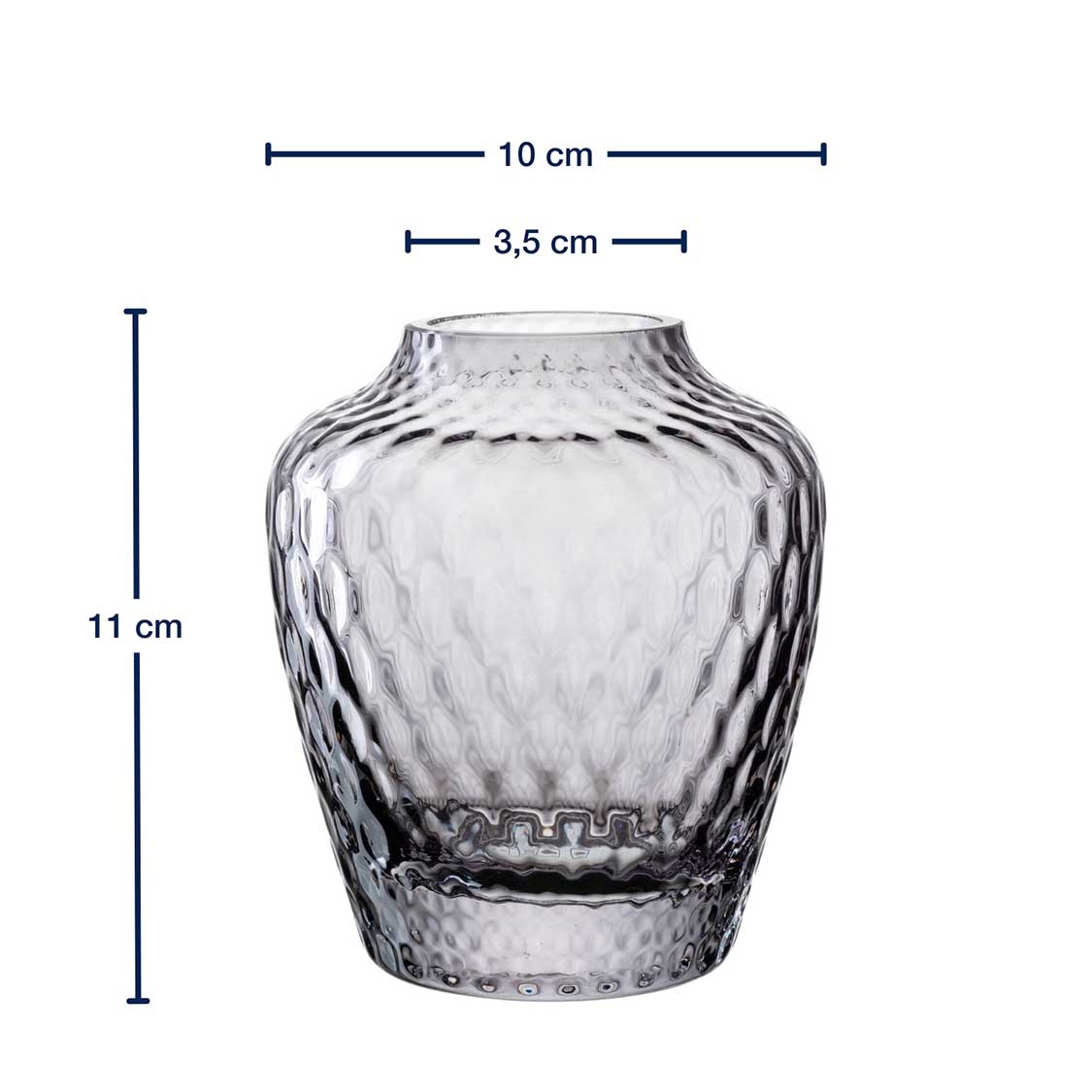 Messangaben zu Vase GIULIA 11 cm grau