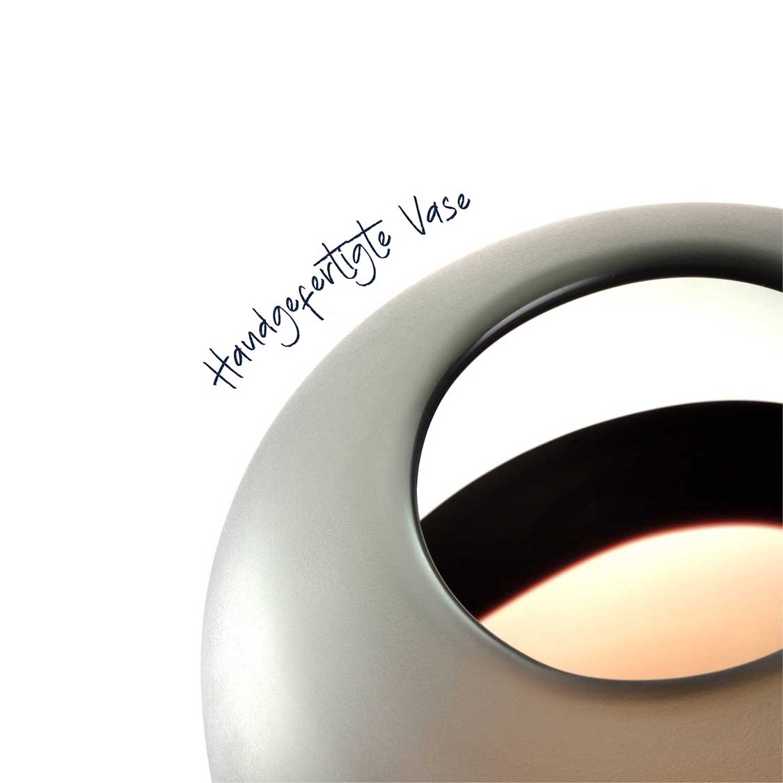 Vase CORSO SABBIA 25 cm mit ausgeschnittenem Oval und Haltergriff-Vase beschriftung