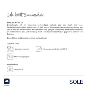 Produktinformationen und Pflegeanleitung für Borosilikatglas Karaffe SOLE